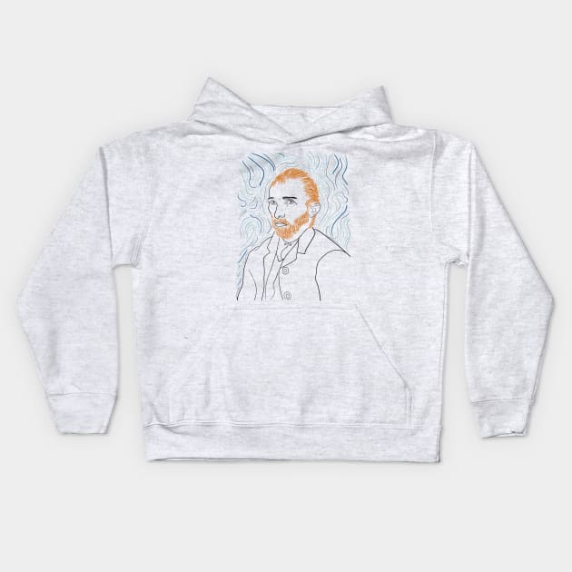 Vincent Van Gogh Kids Hoodie by Mandrart